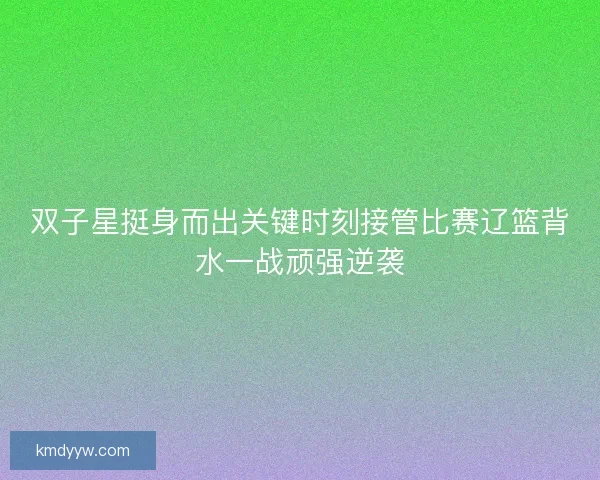 双子星挺身而出关键时刻接管比赛辽篮背水一战顽强逆袭